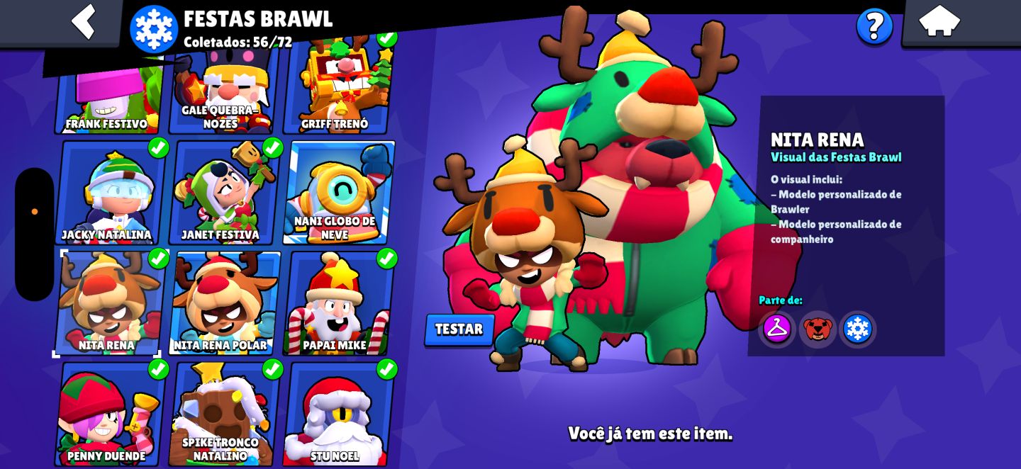 CONTA RARA DE BRAWL STARS COM COLT DESAFIANTE E +500 SKINS (70K de troféus)