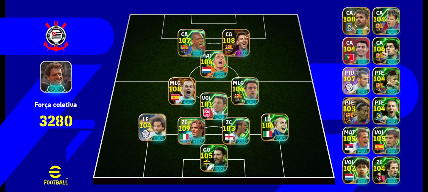 Conta eFootball - COMPLETA 3280 Força Coletiva [PEGA MAIS] Com maldini novo!