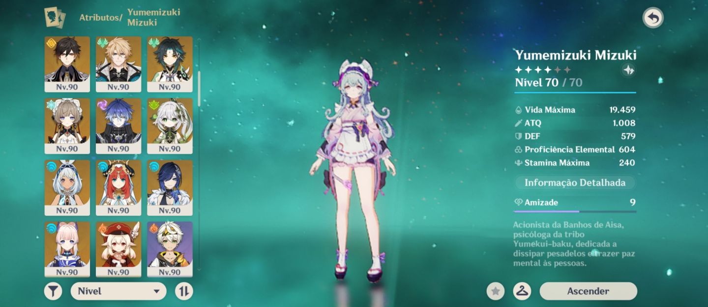 CONTA GENSHIN IMPACT AR60 | 86 PERSONAGENS | FURINA C2R1 | MUITAS ASSINATURAS