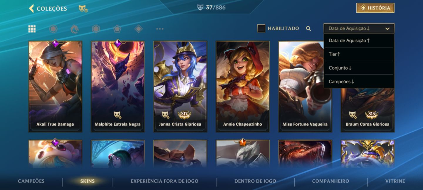 WILD RIFT - 3X MESTRE -LEVEL 135 - 37 SKINS- 1400 DIAS DE IDADE.