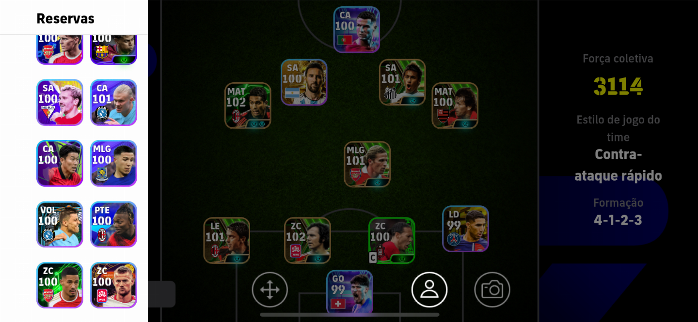 Conta Efootboll com Som chute bugado full cartas