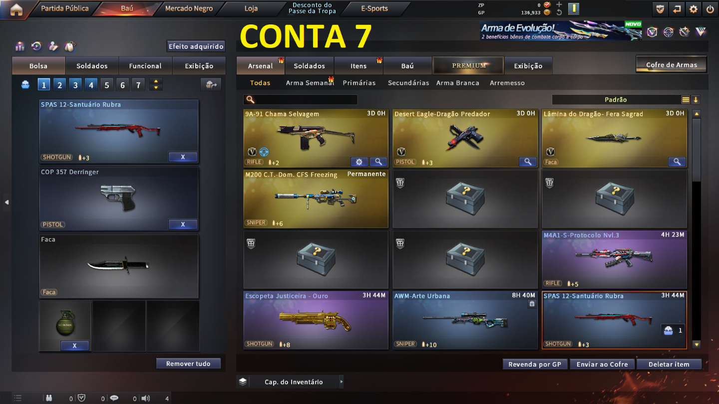 CONTAS CROSSFIRE COM CHEYTAC OU AWM, E CYBORG Variantes de VIPS Email ON