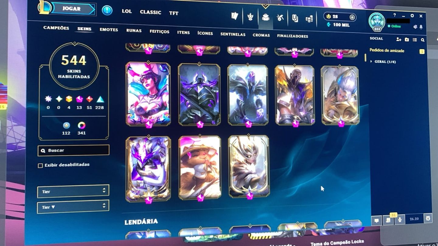 CONTA LOL 544 SKINS + VALORANT | CONTA 2015 | LV 844 | BR