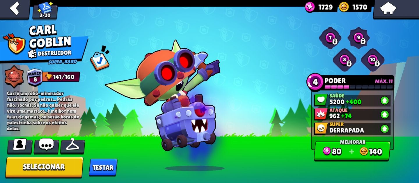 CONTA BRAWL STARS MUITAS SKINS, 5K Troféus 2019
