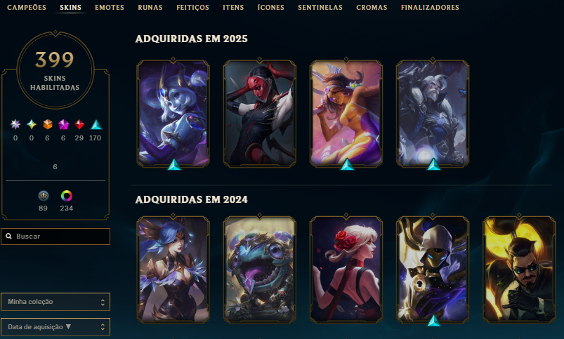 Conta Main Ahri, ekko Lvl 1202 Ex Mestre Season 2024