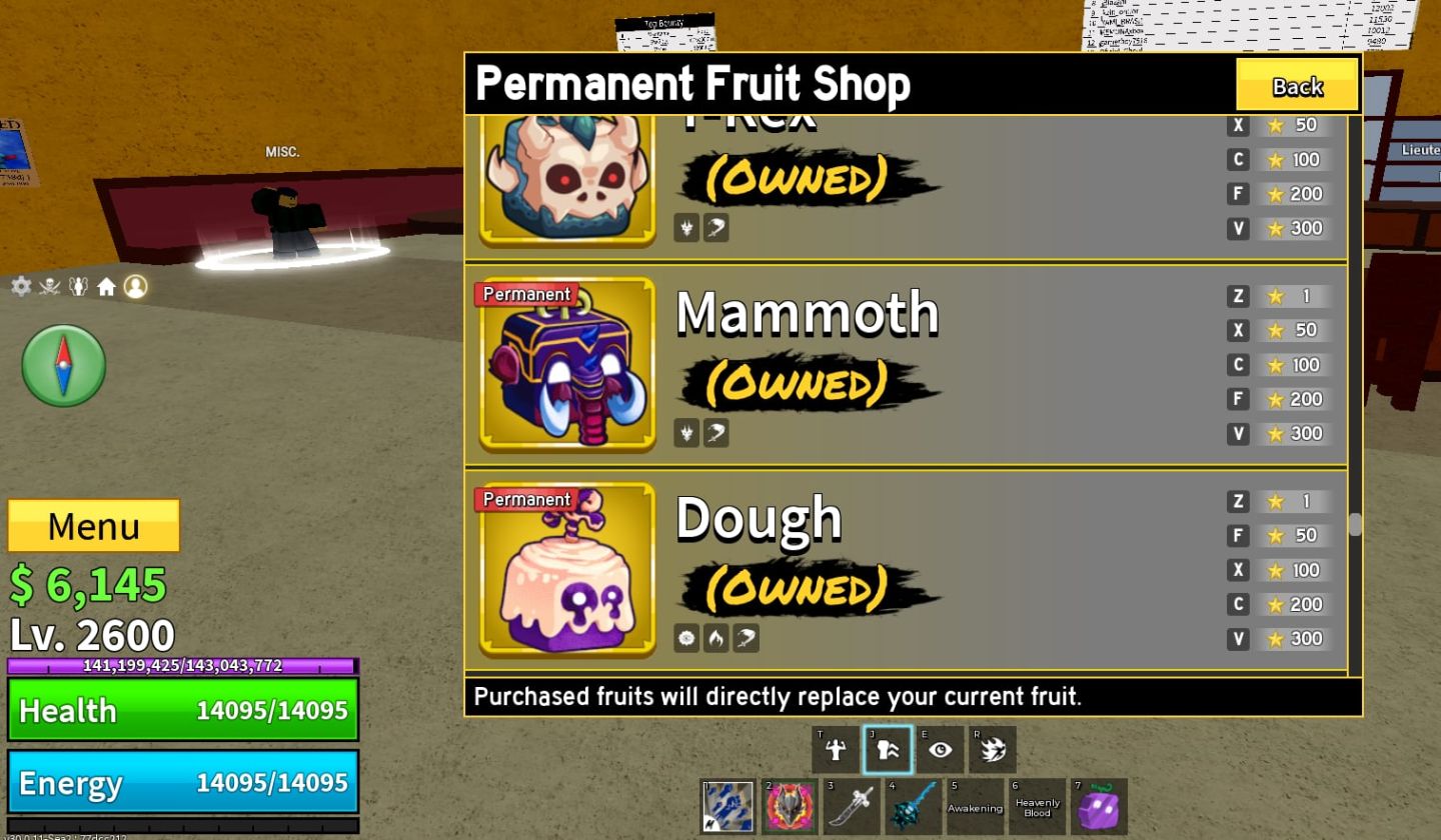 Conta blox fruits perfeita para main com diversas frutas permanentes
