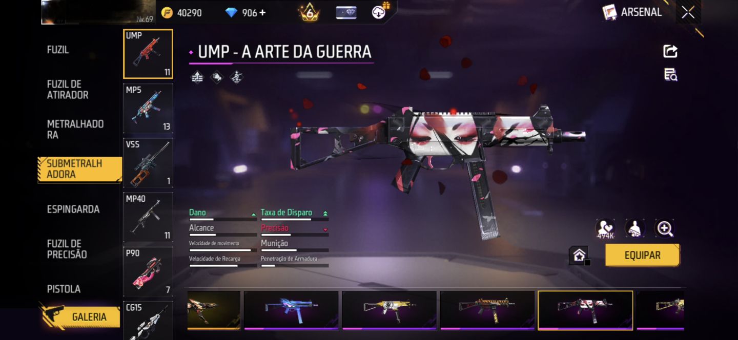 Conta de FF veterano com vários itens