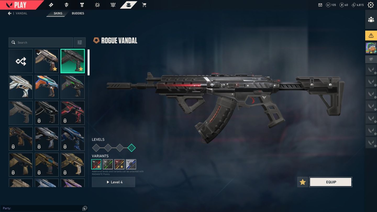 CONTA VALORANT COM 4 SKINS - FACA NARUKAMI, 2 VANDAL E 1 PHANTOM - REVENDA