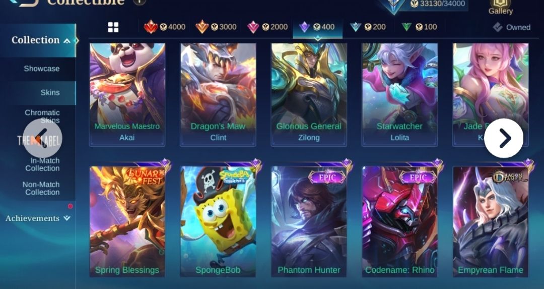 Conta mobile legends 171 skins