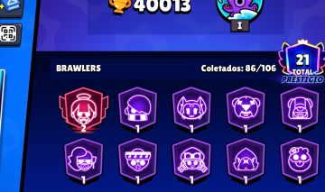 Conta de brawl Star com 40.000 troféus e 87 brawles