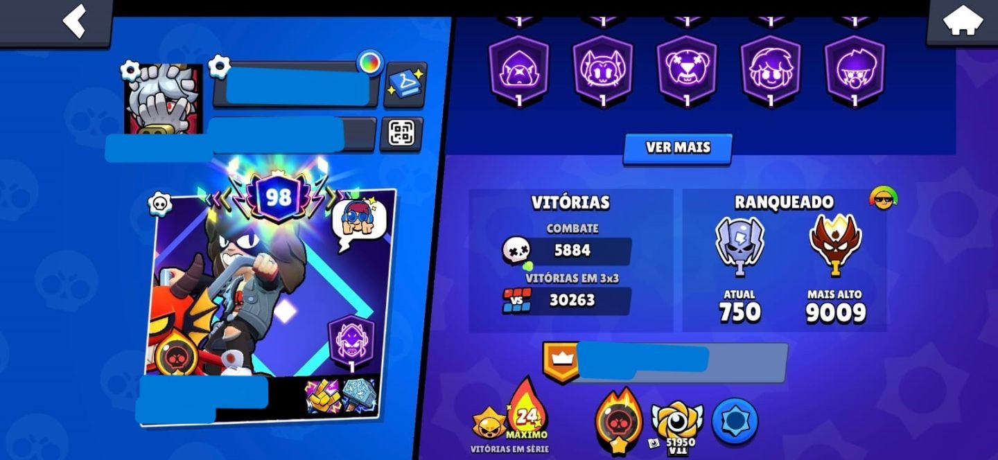 CONTA DE BRAWL STARS ANTIGA 105K DE TROFEUS JUNTO COM CLASH ROYALE 11K+ TROFEU