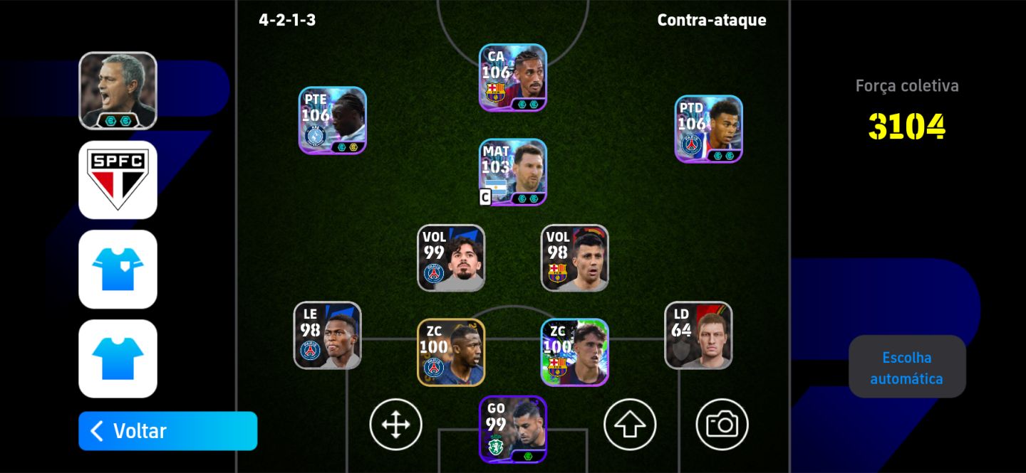 CONTA TOP - eFOOTBALL 2025 À VENDA! FORÇA COLETIVA 3104+