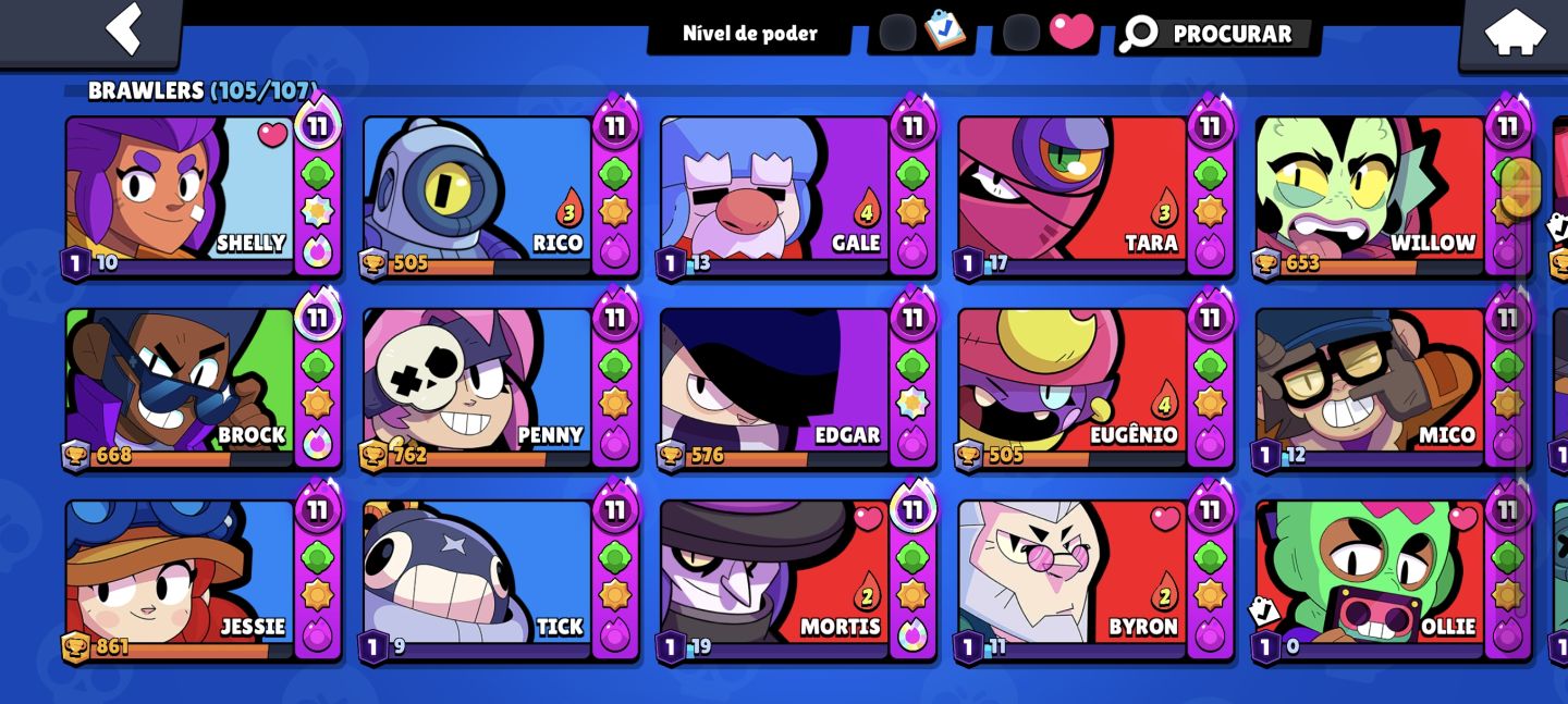 Conta Supercell ID Mo.co + Brawl Stars muita skin cara