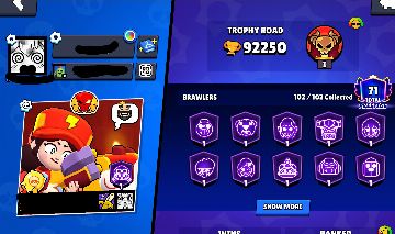 Conta brawl stars 92k 102/102 brawlers