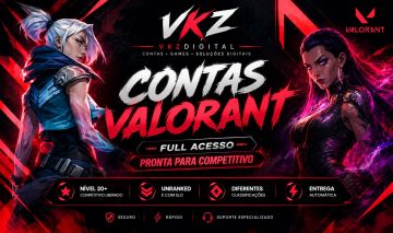 CONTAS VALORANT LVL 20+ | COM E SEM ELO | RANKED LIBERADA | ENTREGA AUTOMÁTICA
