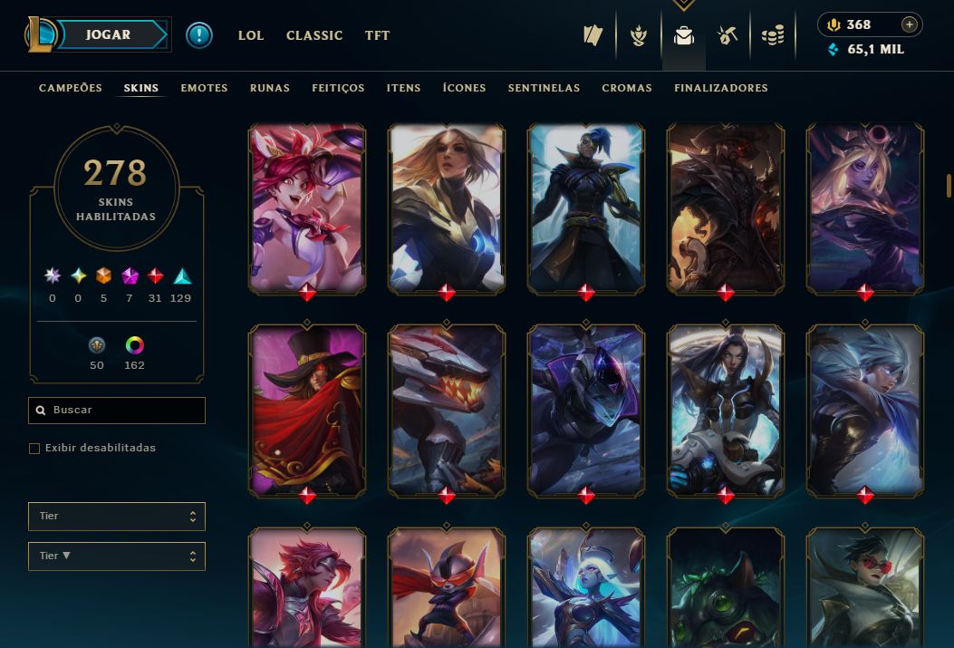CONTA LOL: NÍVEL 773 | 278 SKINS | 5 ULTIMATE | 7 MÍTICAS | 31 LENDÁRIAS
