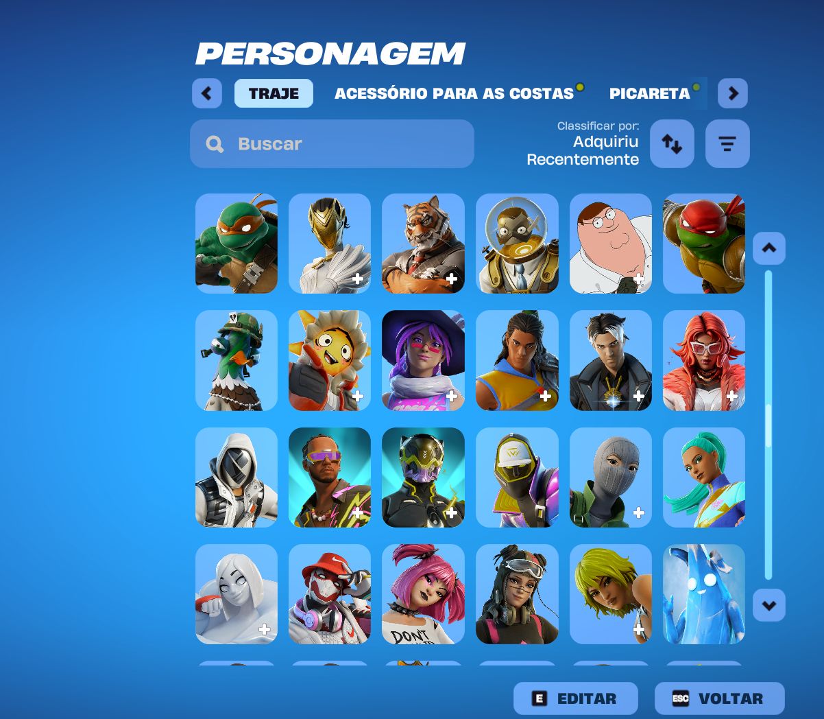 CONTA FORTNITE SEASONS ANTIGAS E PACOTES EXCLUSIVOS