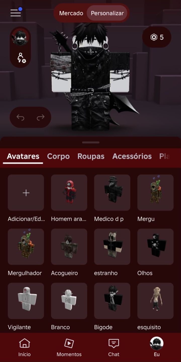 ROBLOX CONTA DARK | SKINS EXCLUSIVAS + 8.638 ROBUX INVESTIDOS EM SKIN!