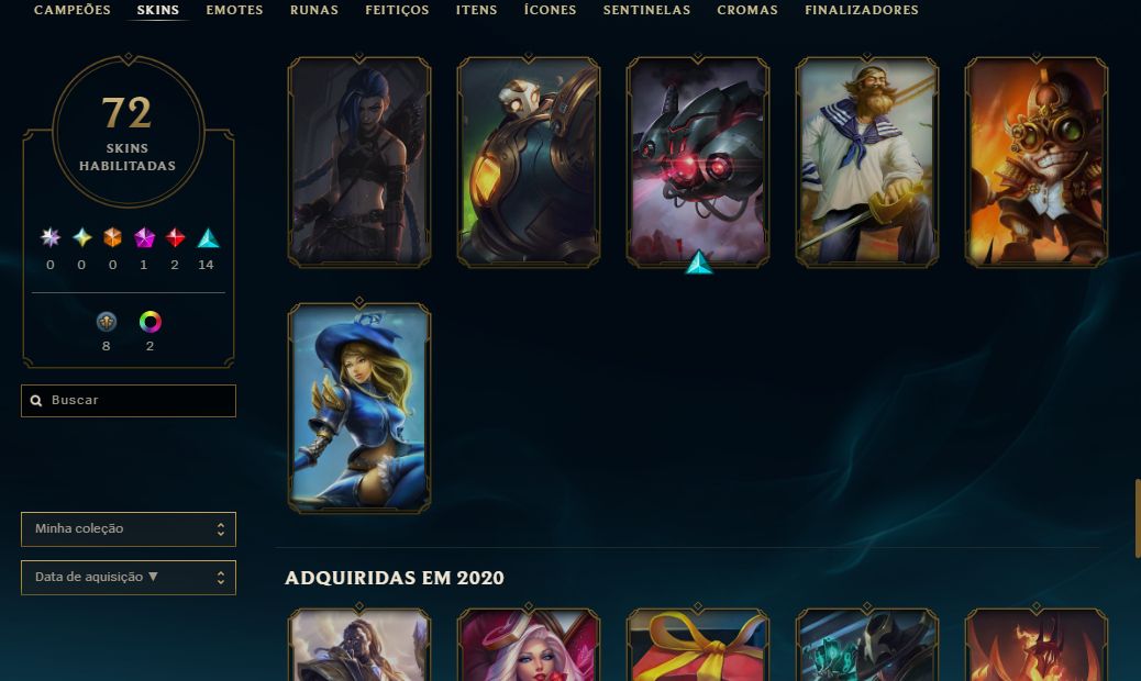 Conta 2023 - 72 skins