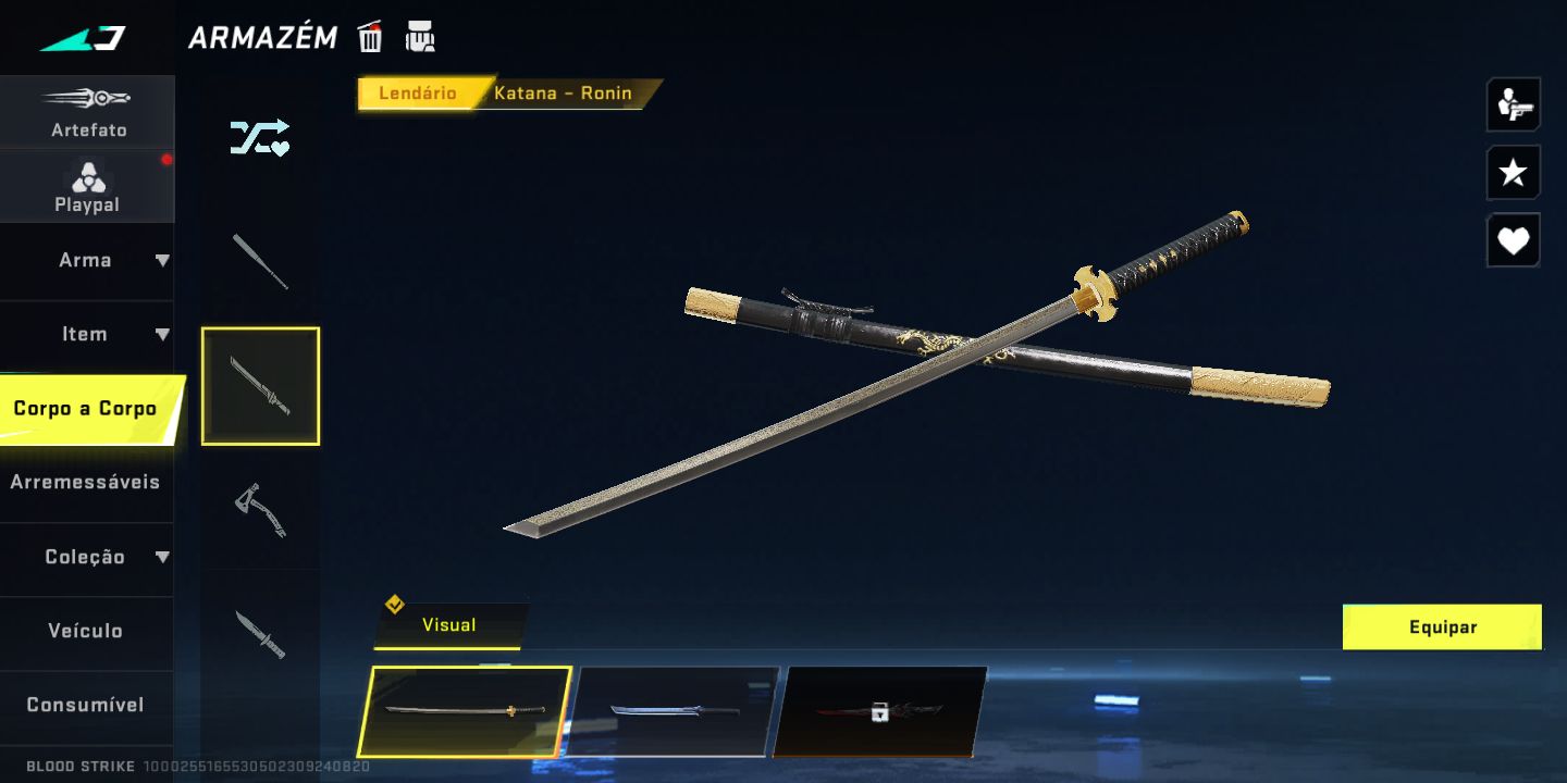 Conta de Blood Strike com armas eternas e facas ultras