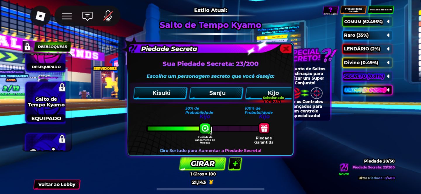 Conta haikyuu legends com vários estilos secretos