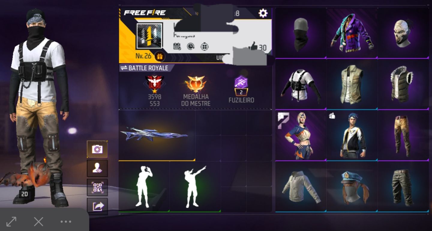 Conta inicial boa com skin carapina
