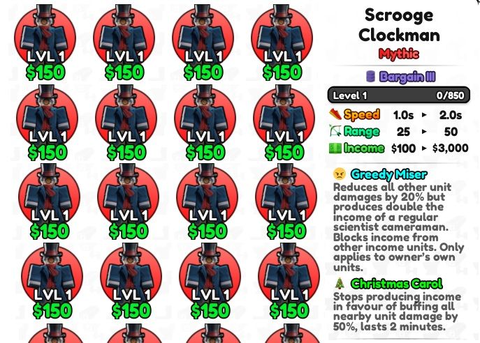 Toilet Skibidi Tower Defense (unidades)