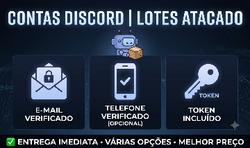 Contas Discord Verificadas por E-mail + Telefone + Senha + Token | IMAP