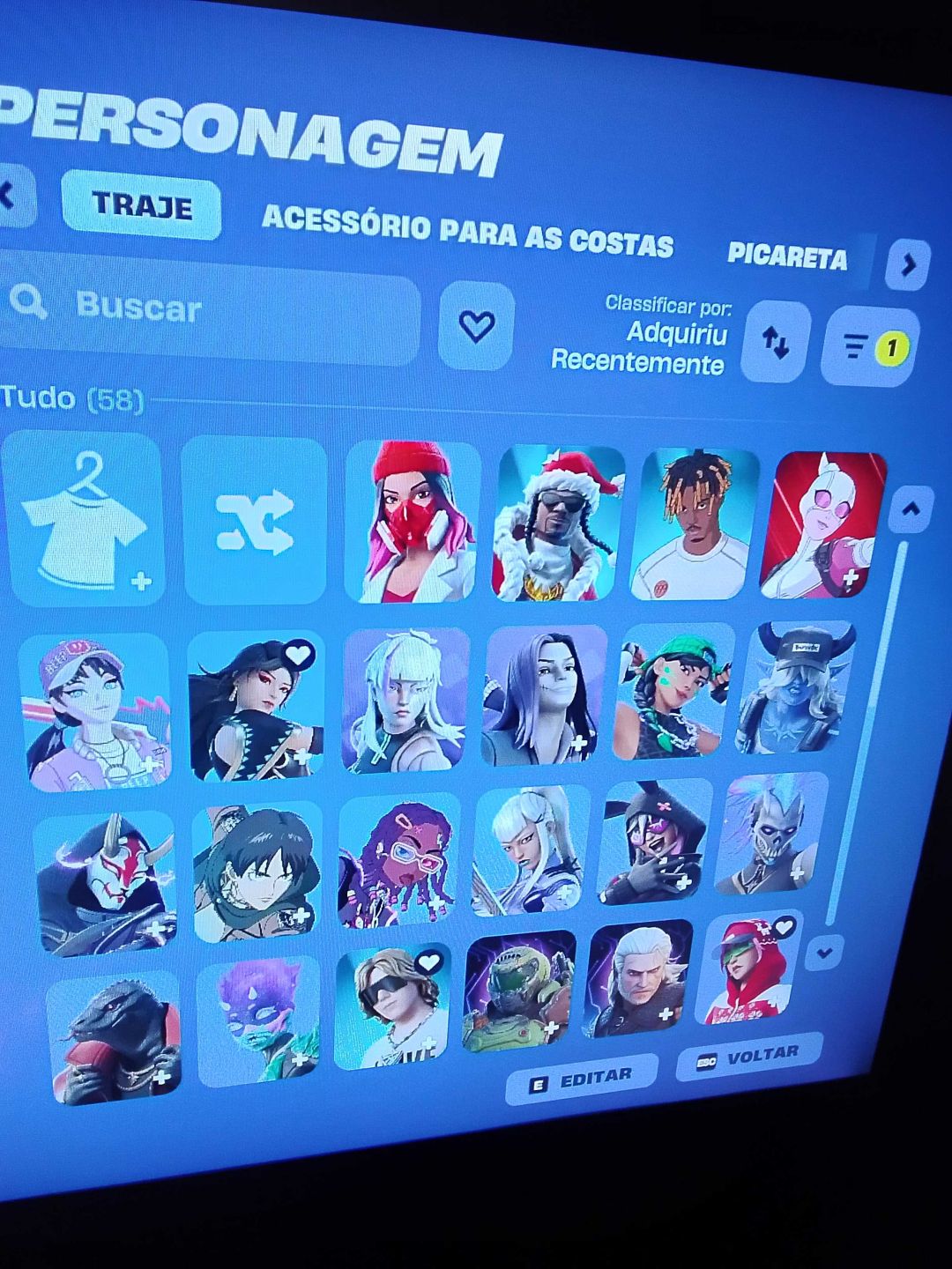 CONTA DE FORTNITE MUITO RARA COM 58 SKINS E VARIAS PICAREATS E ETC.........