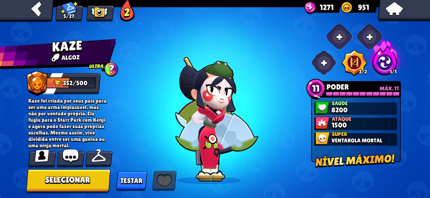 Conta de braw stars conta com varias skins miticas e epicas conta de 2023