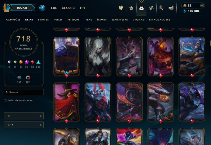CONTA LOL DIAMANTE IV - EX MESTRE - 718 SKINS + DADOS DE REC - 100% SEGURA