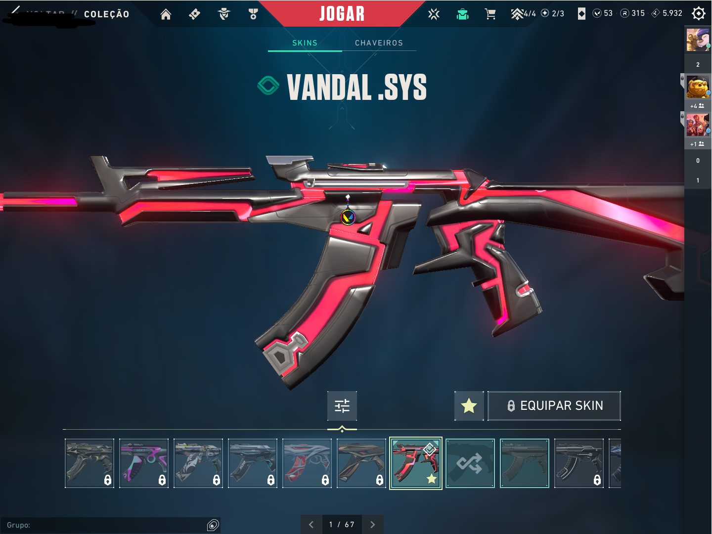CONTA VALORANT FULL ACESSO .SYS KNIFE SPLINE OPERATOR SYS KIT VANDAL