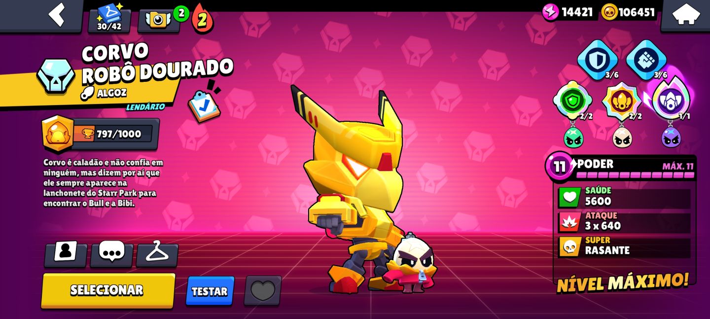 CONTA BRAWL STARS FULL 11 + SKINS RARAS E TODAS HIPERCARGAS