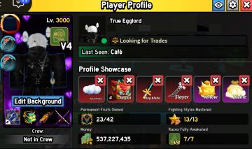Conta Blox Fruits com 23 Perms, Todas Gamepasses, Todas V4 Full, 15 Storage