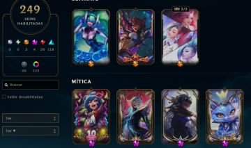 Conta LoL 249 Skins + 1 de brinde - Conta 2 em 1