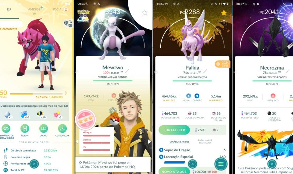 CONTA POKEMON GO LEVEL 50 | 106 LENDARIO | 50 BRILHANTE | MEWTWO IV 100