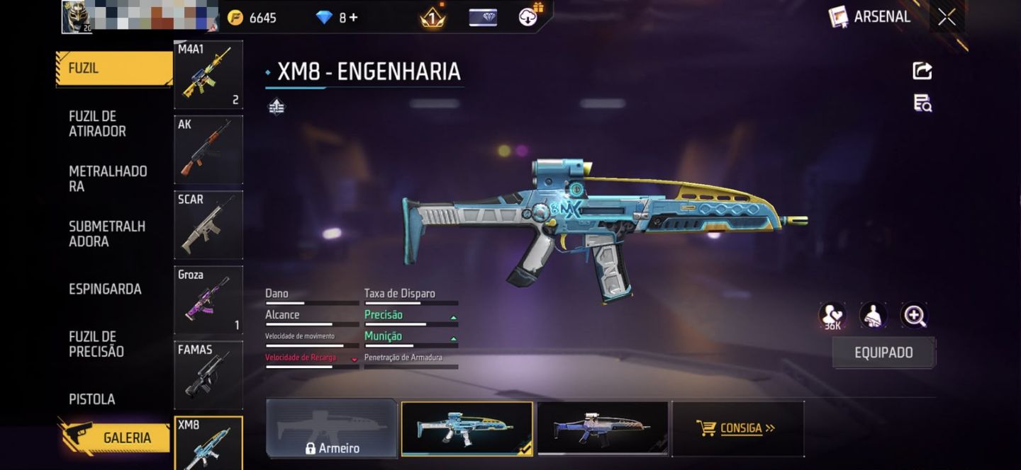 [FREE FIRE] CONTA COM PUNHO FÊNIX FRAGMENT +MP5 EVO+PAREDE DE GEL DRAGÃO DOURADO