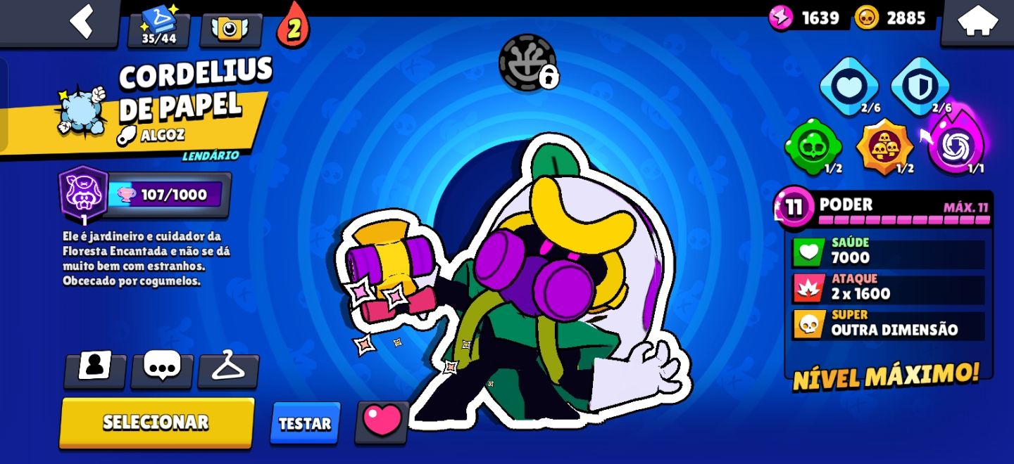 CONTA DE BRAWL STARS COM BRAWLERS LENDARIOS MAX E COM HYPER E SKINS MUITO BOAS!!