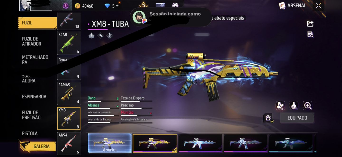 CONTA BRABA FREE FIRE, ANGELICAL ROXA + COELHÃO+MASCARA STEIKE E MUITO MAIS
