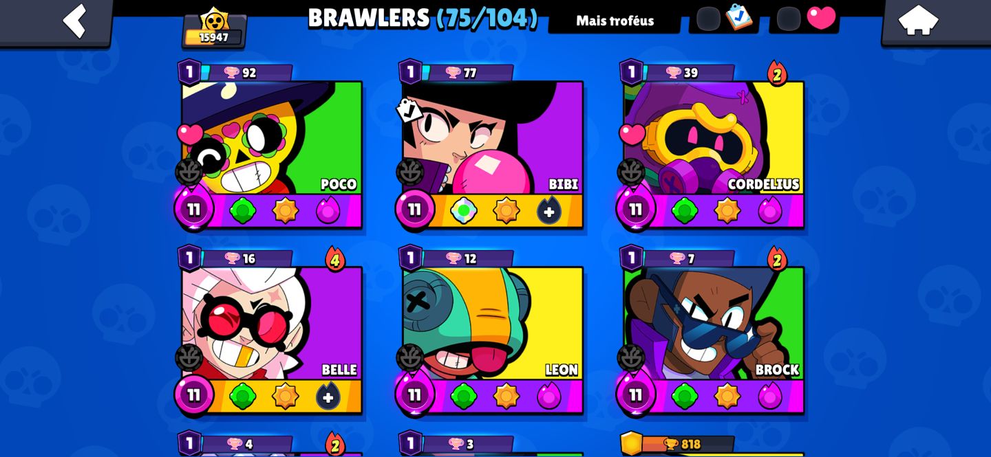 [VENDA] Conta Brawl Stars 15k+ | 3 Lendários MAX + Skins Raras | R$ 550