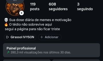 Conta de Instagram com engajamento alto