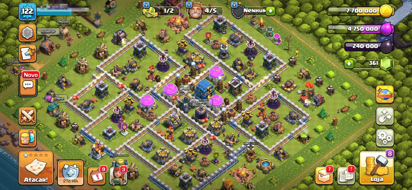 Conta clash of clans CV12 quase full
