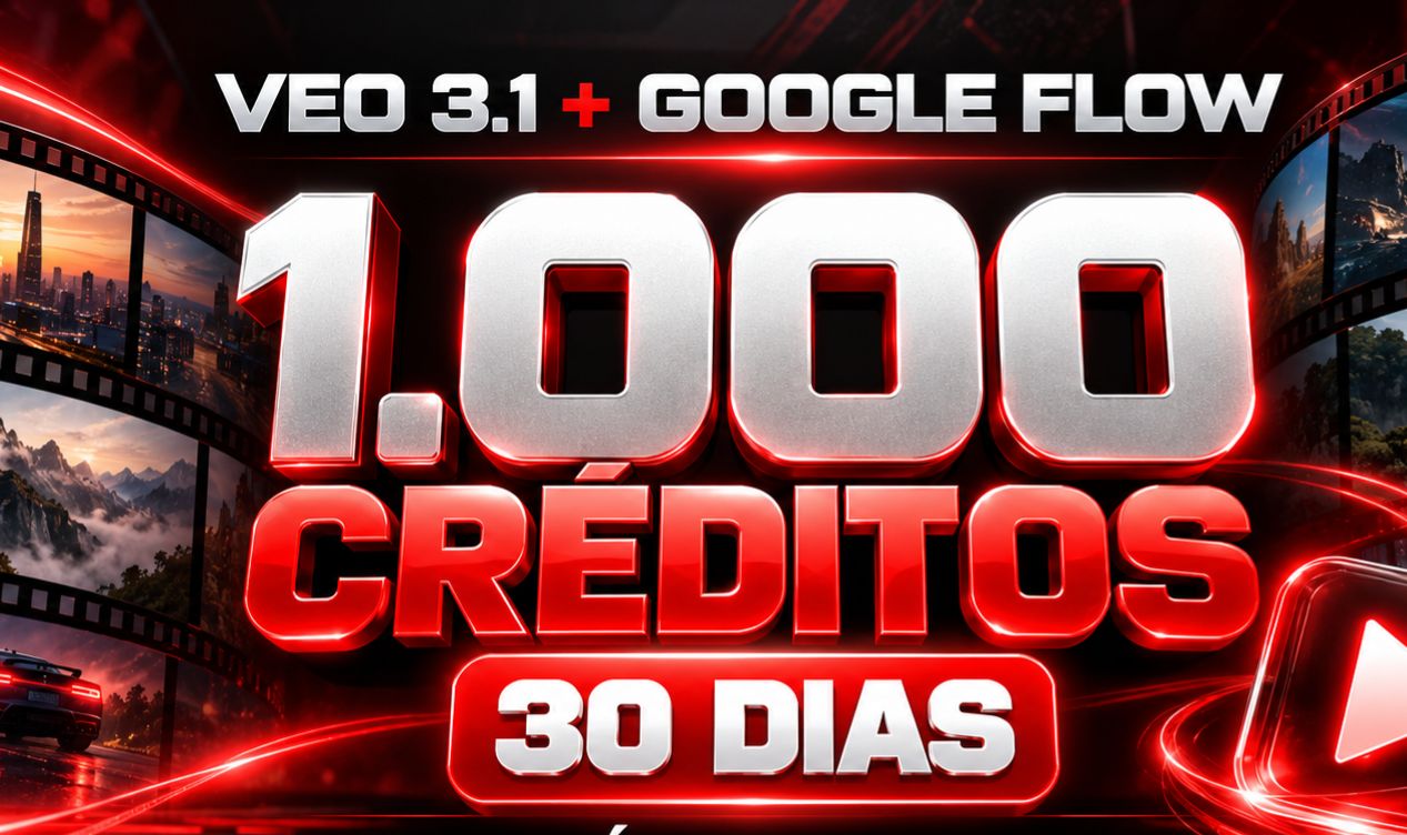VEO 3.1 + GOOGLE FLOW + 1000 CRÉDITOS PARA CRIAR VÍDEOS IA + 30 DIAS | SEU GMAIL