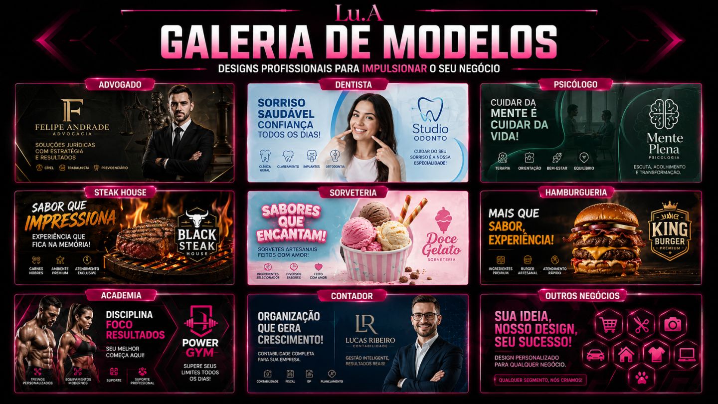 DESIGN PROFISSIONAL PERSONALIZADO | THUMBNAIL, LOGO, BANNER, POSTS, LANDING PAGE