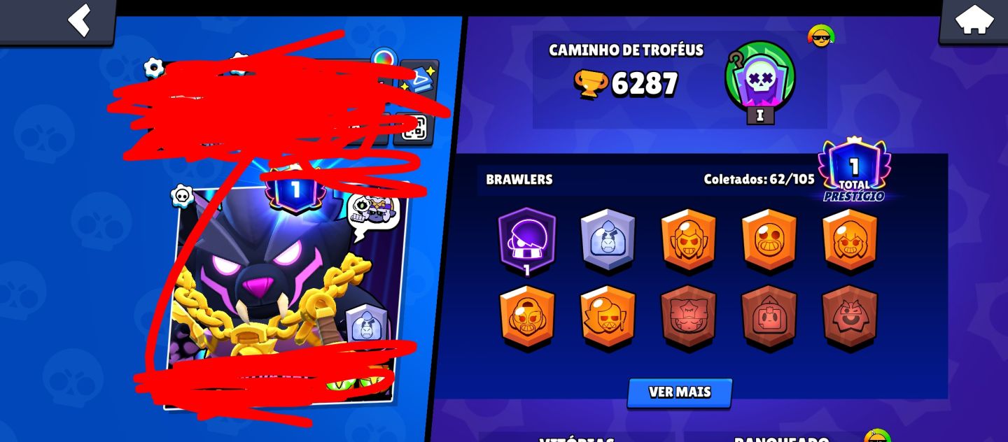 CONTA BRAWL STARS 6.2K TROFÉUS | 62 BRAWLERS | PODER 11