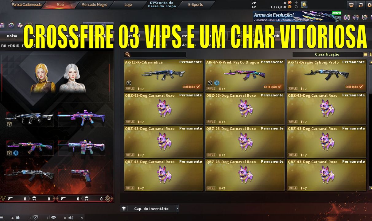 CONTA CROSSFIRE MAJOR 03 VIPS +01 CHAR HELENA VITORIOSA - COD SKYBR03