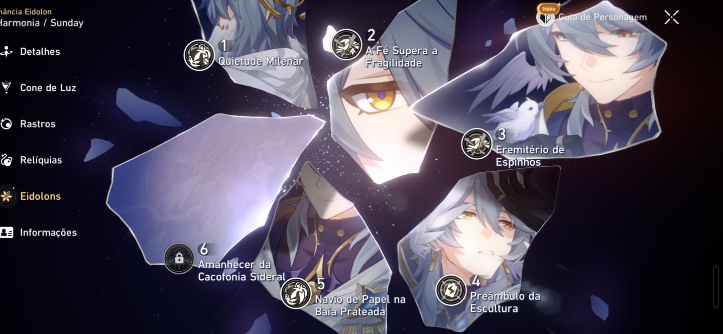 CONTA HONKAI STAR RAIL SUNDAY E5S1 CYRENE E1S1 COM SKIN(ARCO) CHAPEU DA MEM 42T5