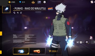 CONTA FF NIVEL 18 COM PUNHO RAIO DO NINJUTSU + SKIN KAKASHI (SEU EMAIL)