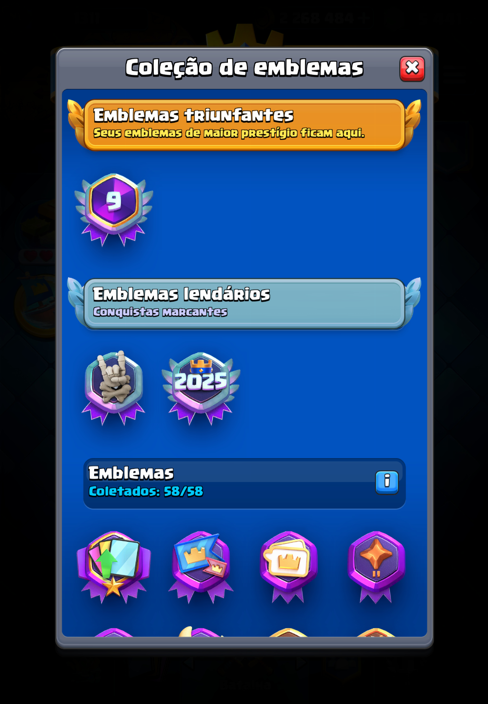 Conta brawl stars + clash royale (30k + 10k)