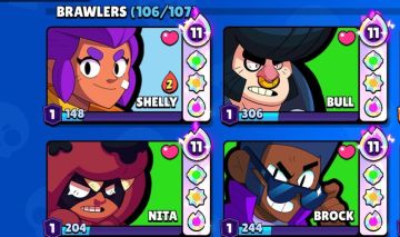 CONTA BRAWL STARS 80K, 65 BRAWLERS FULL, 95 HIPERCARGAS, 106 BRAWLERS, 447 SKINS